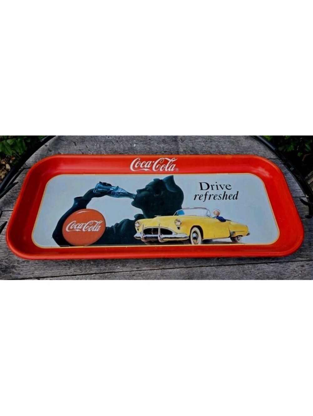 Vintage April 1950 Coca Cola Coke Tray "Drive Refreshed" Painted By Gil Elvgren